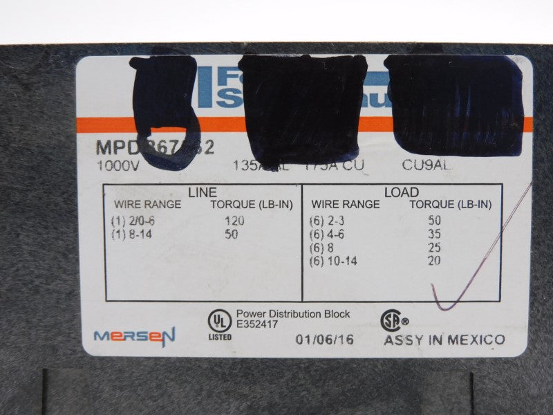 FERRAZ SHAWMUT MPDB67562 1000V 175A NSNP