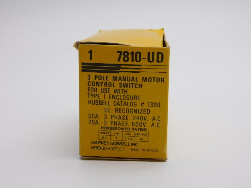 HARVEY HUBBELL 7810-UD 600VAC 30A NSMP