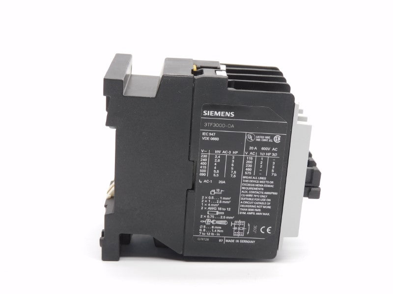 SIEMENS 3TF3000-0AK6 110/120V 20A NSMP