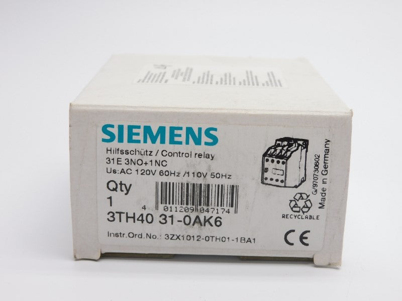 SIEMENS 3TH4031-0AK6 110/120V 16A NSMP