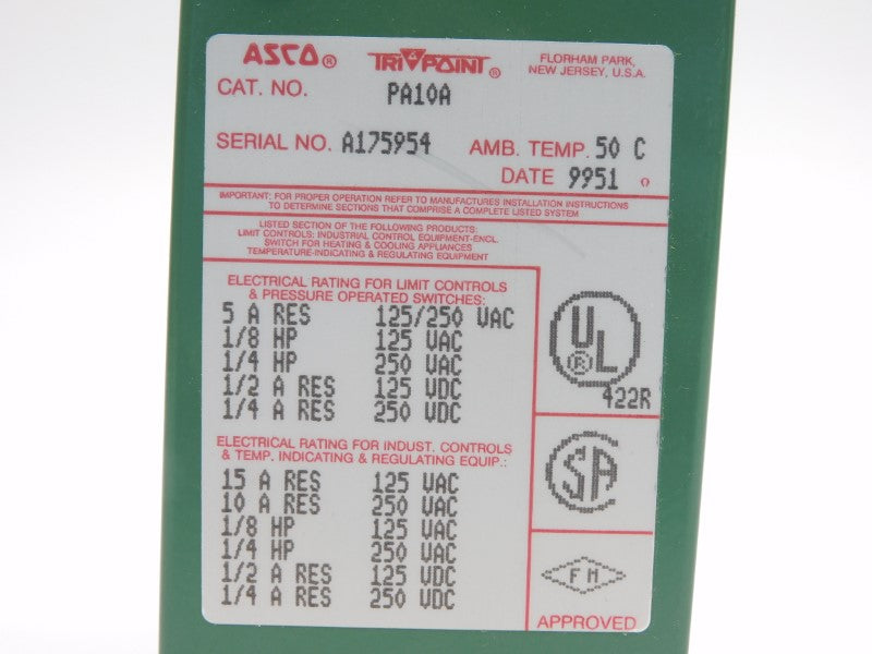 ASCO PA10A 250VAC 15A NSNP