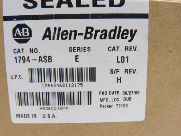 ALLEN BRADLEY 1794-ASB SER. E F/W H DATE: 2005 NSFS