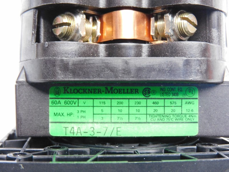 KLOCKNER MOELLER T4A-3-7/E 600V 60A NSNP