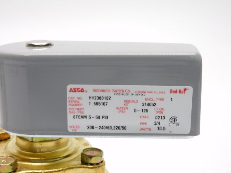 ASCO HV2360182 208-240/220V 5-125PSI 3/4" NSMP