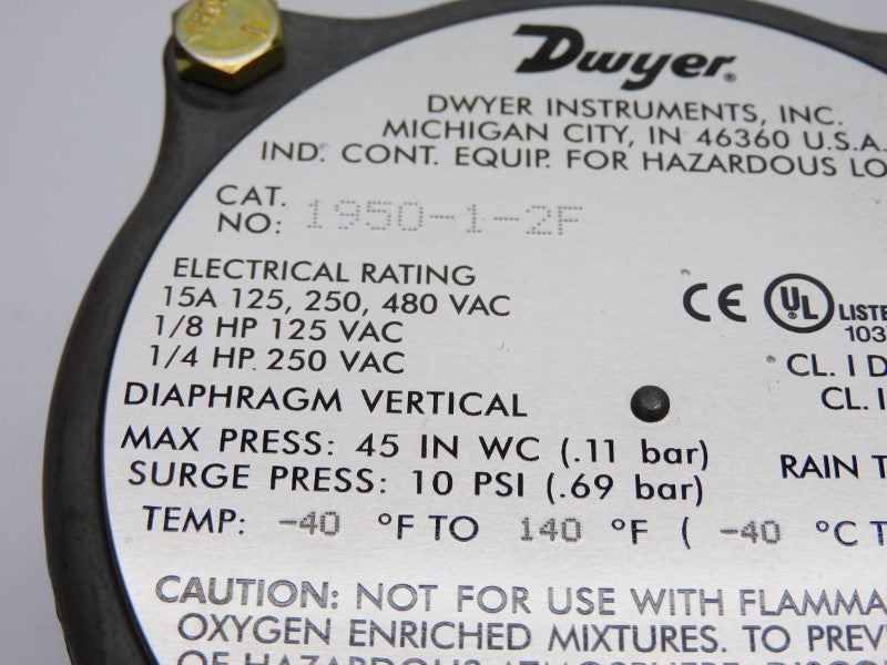 DWYER 1950-1-2F 480VAC 15A 10PSI NSNP