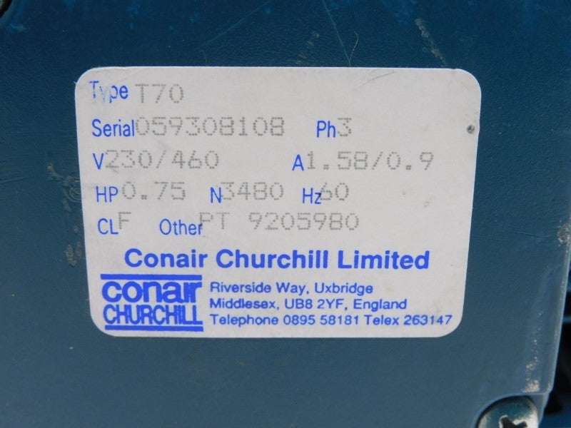 CONAIR CHURCHILL T70 230/460V 1.58/0.9A (AS PICTURED) NSNP