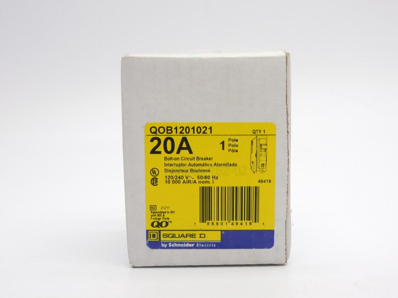 SQUARE D QOB1201021 120/240V 20A NSFS