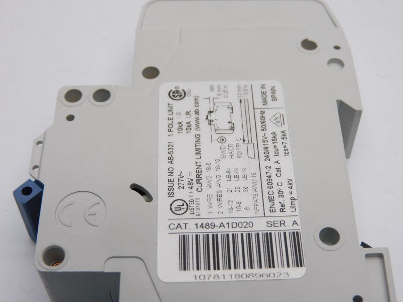 ALLEN BRADLEY 1489-A1D020 SER. A 277V 2A NSNP