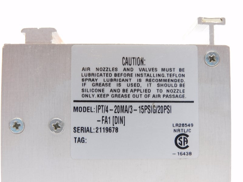 MOORE INDUSTRIES IPT/4-20MA/3-15PSIG/20PSI-FA1[DIN] NSNP