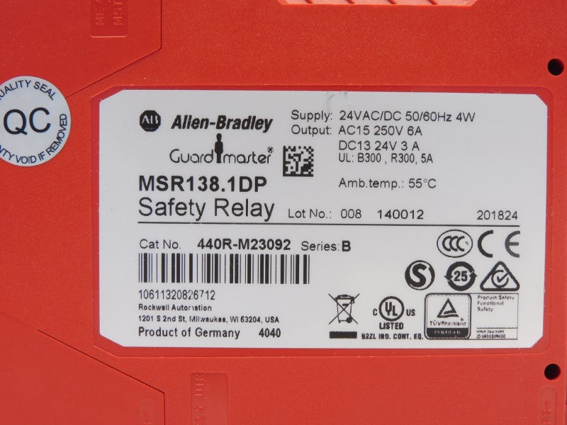 ALLEN BRADLEY MSR138.1DP 440R-M23092 SER. B 250V 6A (BR) NSMP