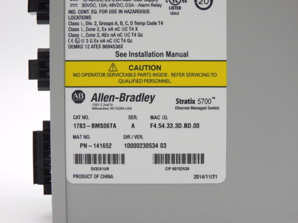ALLEN BRADLEY 1783-BMS06TA SER. A 48VDC 0.5-2.0A NSNP