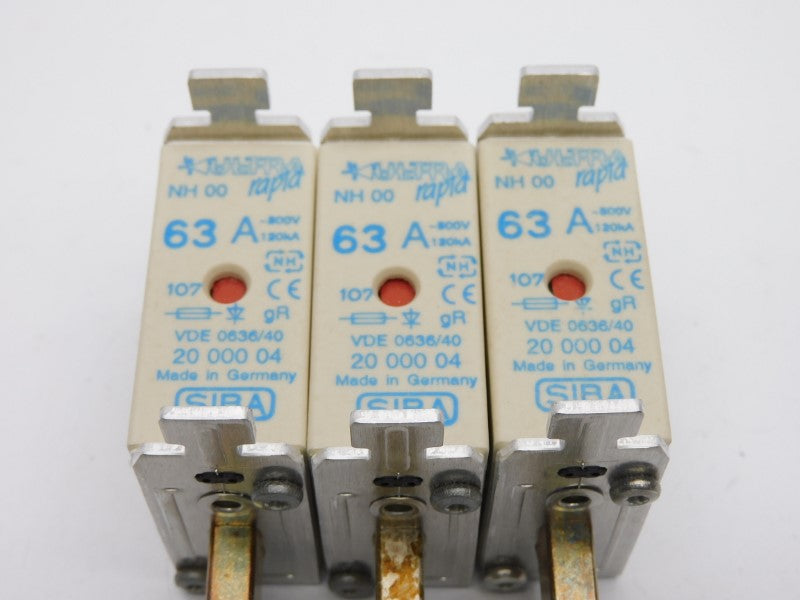SIBA 200004.63 NH000 500V 63A (PKG OF 3) NSMP