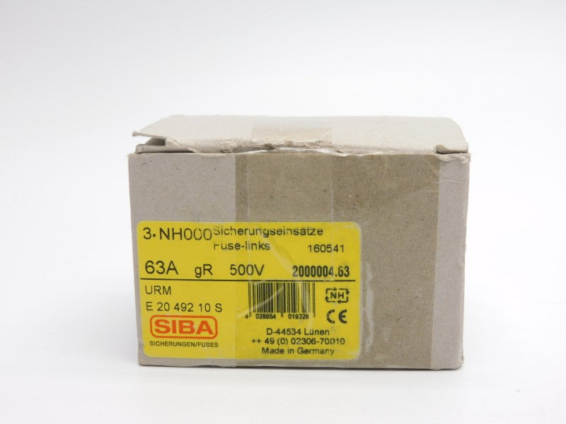 SIBA 200004.63 NH000 500V 63A (PKG OF 3) NSMP