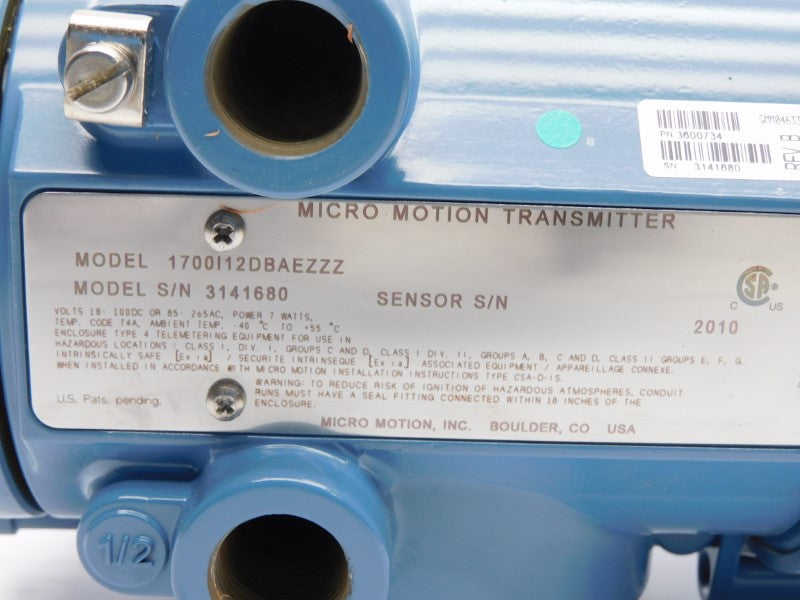 MICRO MOTION 1700I12DBAEZZZ 85-265VAC (AS PICTURED) NSNP