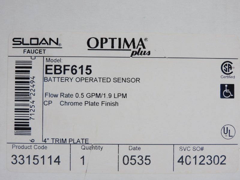 SLOAN 3315114 EBF615 NSMP