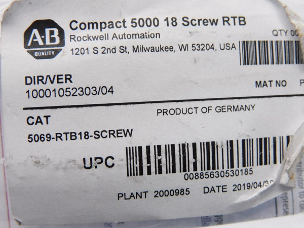 ALLEN BRADLEY 5069-RTB18-SCREW SER. A NSMP