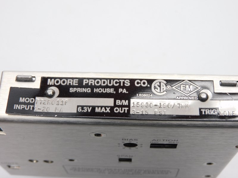 MOORE PRODUCTS 15930-190/7WK 772R011F 6.3V 3-15PSI NSNP