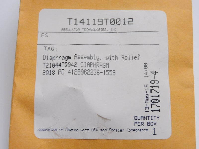 REGULATOR TECHNOLOGIES T14119T0012 NSMP