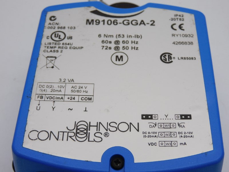 JOHNSON CONTROLS M9106-GGA-2 24VAC NSNP