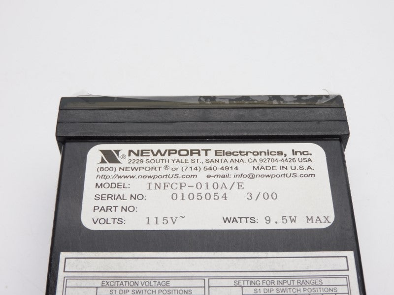 NEWPORT ELECTRONICS INFCP-010A/E 115V NSNP