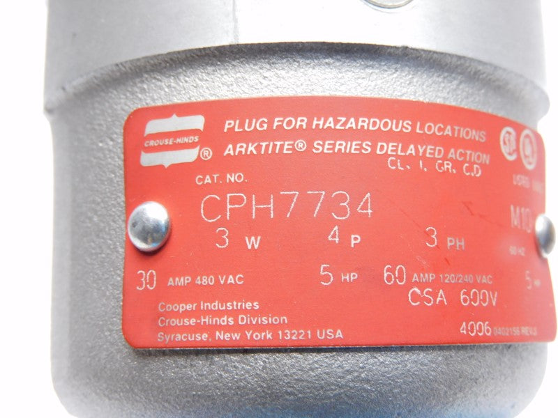 CROUSE HINDS CPH7734 600V 30A (AS PICTURED) NSNP