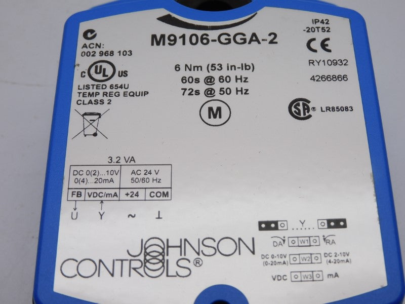 JOHNSON CONTROLS M9106-GGA-2 24VAC 60S NSMP