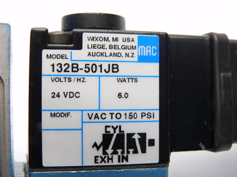 MAC 132B-501JB 24VDC 150PSI UNMP