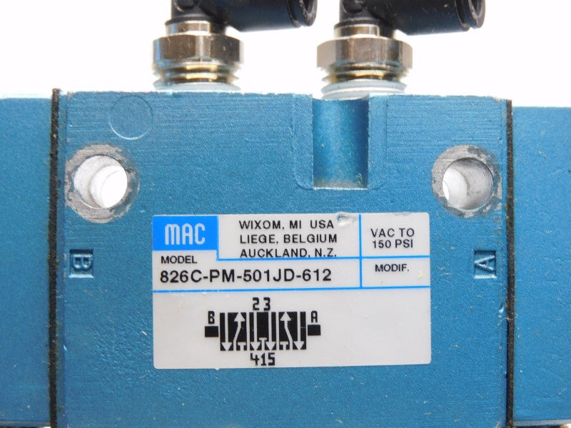 MAC 826C-PM-501JD-612 24VDC 150PSI (AS PICTURED) UNMP