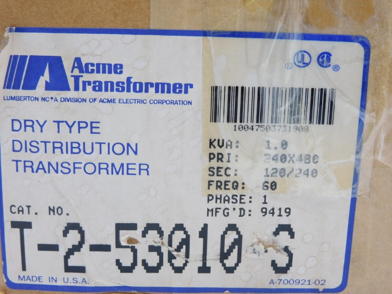 ACME T-2-53010-S 240/480V NSMP