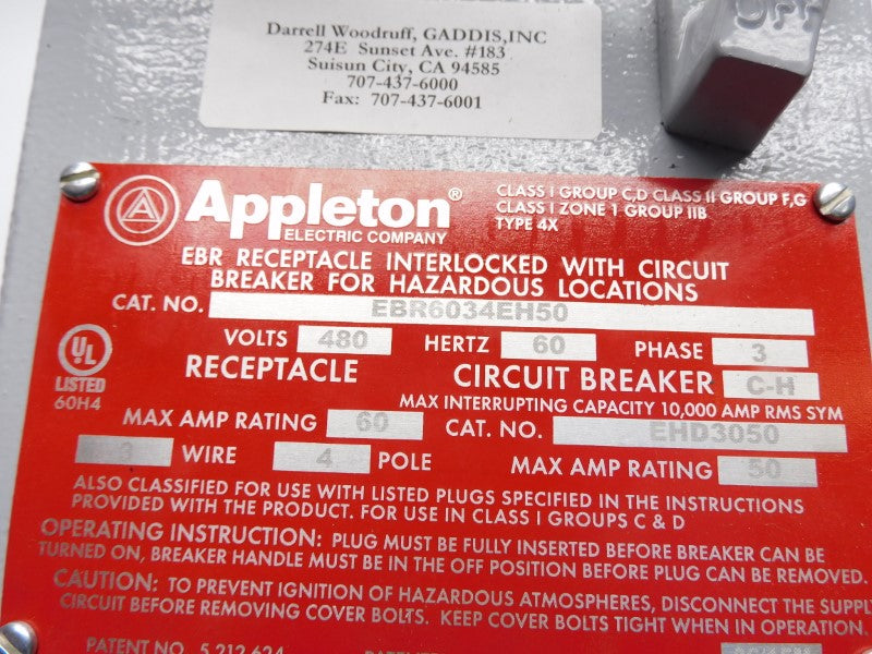 APPLETON EBR6034EH50 480V 60A NSNP