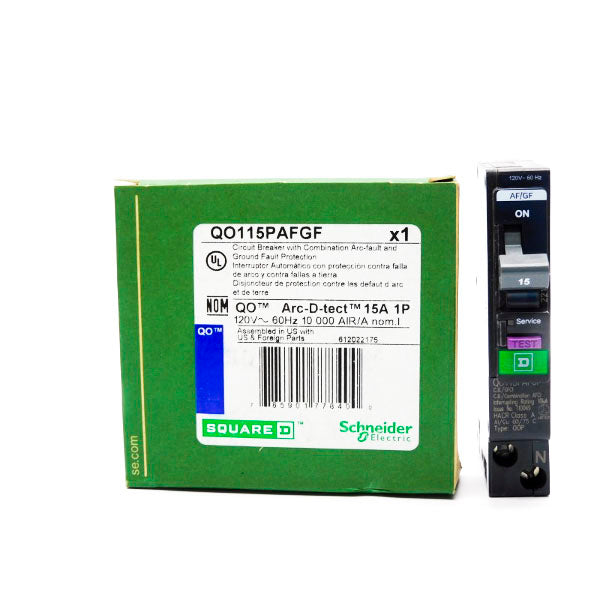 SQUARE D QO115PAFGF 120V 15A (GREEN) NSMP