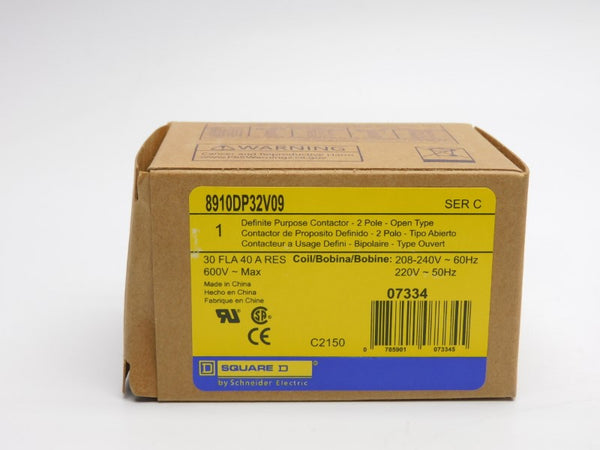 SQUARE D 8910DP32V09 SER. C 208-240/220V 40A NSMP