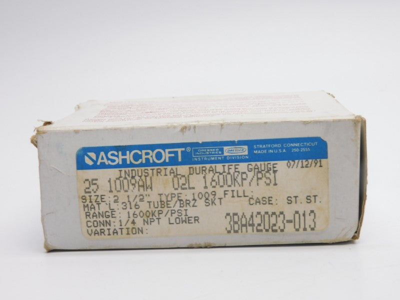 ASHCROFT 251009AW02L1600KP/PSI 220PSI NSMP