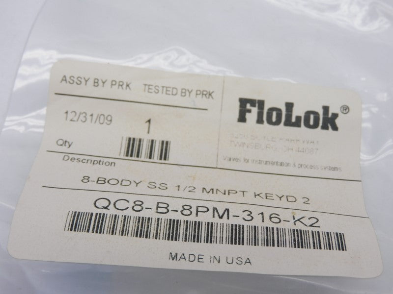 FLOLOK QC8-B-8PM-316-K2 1/2" NSMP