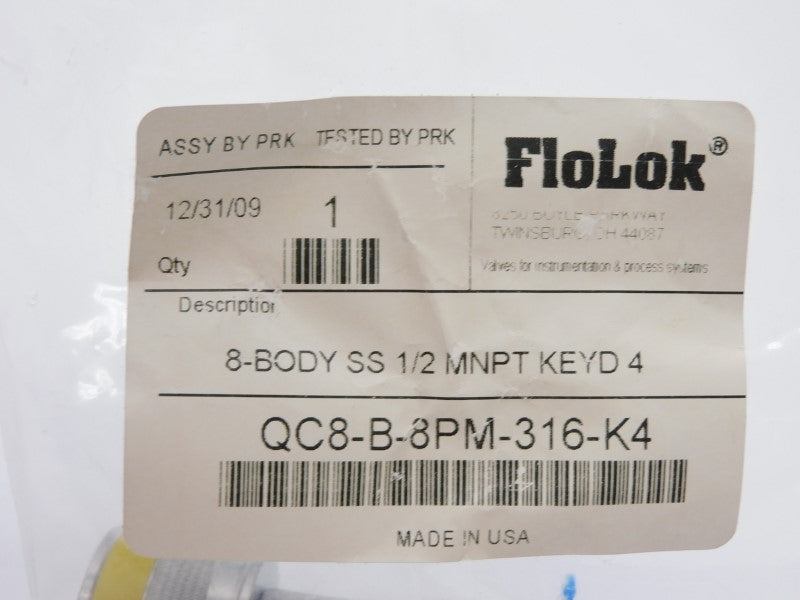 FLOLOK QC8-B-8PM-316-K4 1/2" NSMP