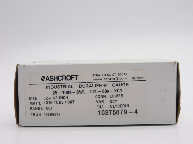 ASHCROFT 25-1009-SWL-02L-60#-XCY 60PSI NSMP