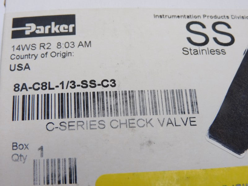 PARKER 8A-C8L-1/3-SS-C3 NSFS