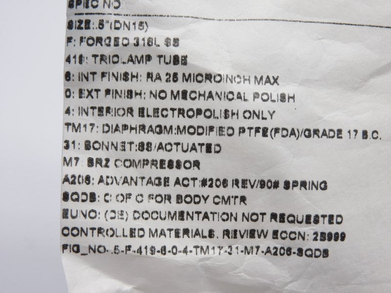 ITT .5-F-419-6-0-4-TM17-31-M7-A206-SQDS 90PSI .5" NSNP