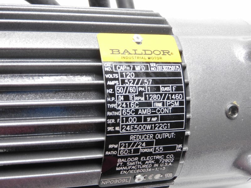 BALDOR 2416C SER. F 120V .52/.57A NSNP