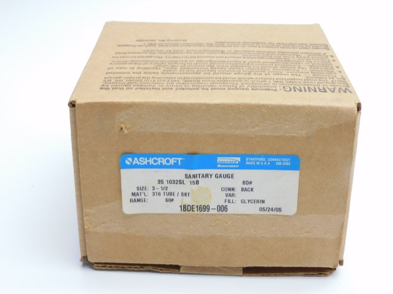 ASHCROFT 351032SL15B60# 60PSI NSMP
