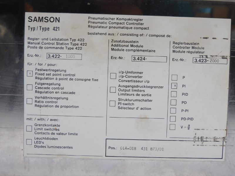 SAMSON 3.422-1000 UNMP