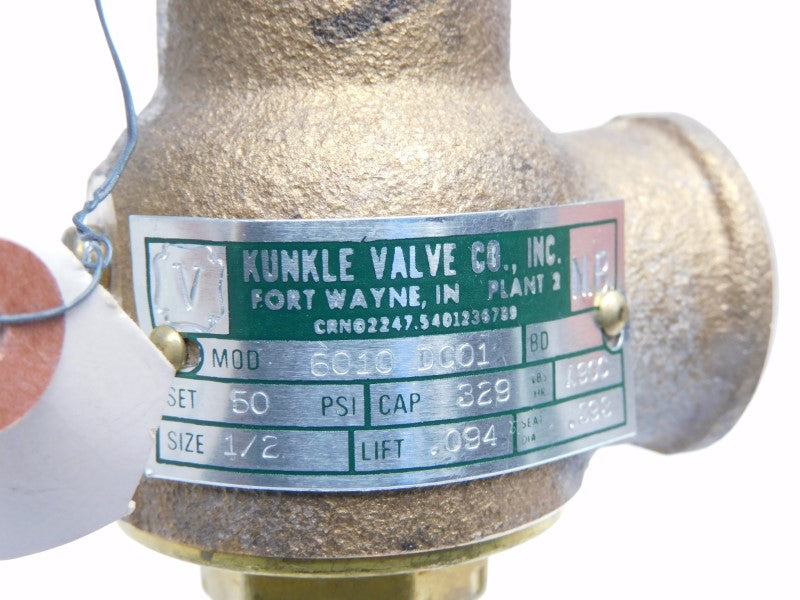 KUNKLE 6010DC01 50PSI 1/2" NSMP