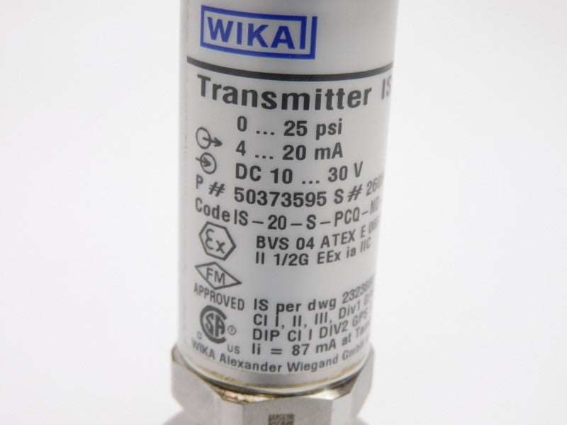 WIKA IS-20-S-PCQ-ND-AZGA4ZUX1-ZZZ 50373595 10-30VDC 0-25PSI NSNP