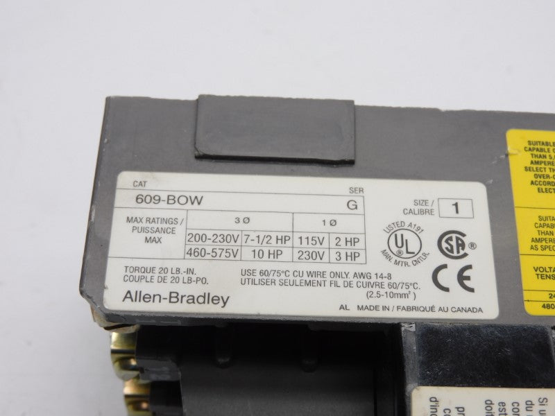 ALLEN BRADLEY 609-BOW SER. G 460-575V NSNP