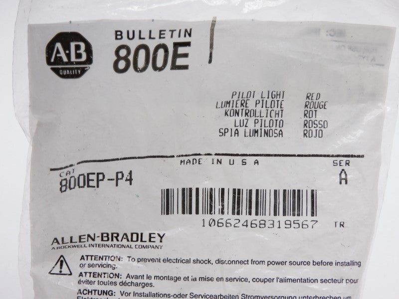 ALLEN BRADLEY 800EP-P4 SER. A NSMP