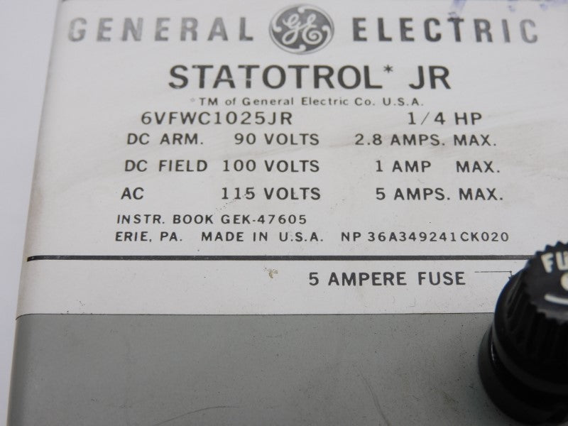 GENERAL ELECTRIC 6VFWC1025JRA2 115V 5A (AS PICTURED) NSNP