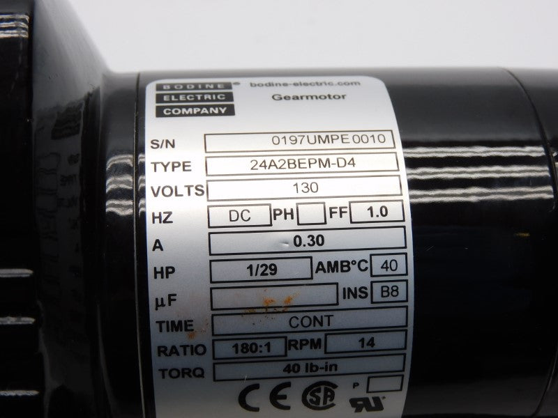 BODINE 24A2BEPM-D4 130V 0.30A NSNP