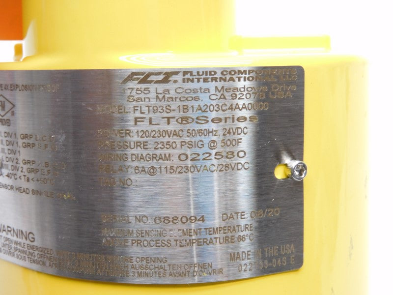 FCI FLT93S-1B1A203C4AA0000 120/230VAC, 2350PSI NSNP