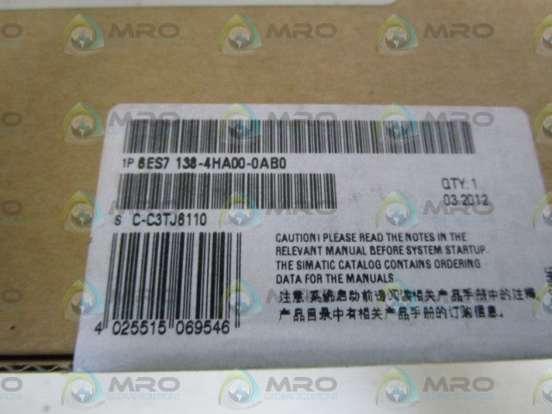 SIEMENS 6ES7 138-4HA00-0AB0 DP NSFS
