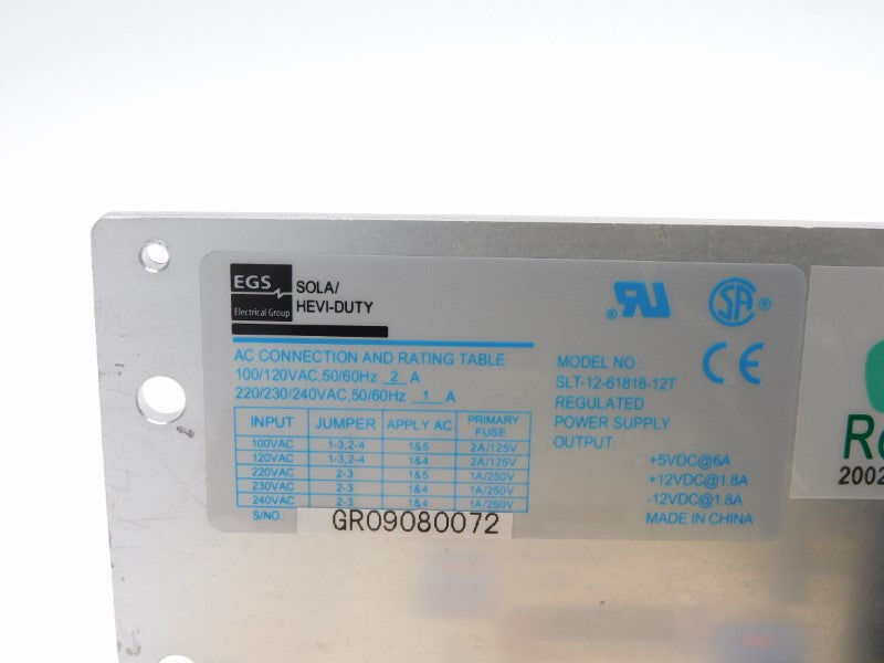 SOLA SLT-12-61818-12T 240VAC 6A NSNP